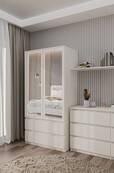 kledingkast  creme met spiegel 90 cm kledingkast  creme met spiegel 90 cm
