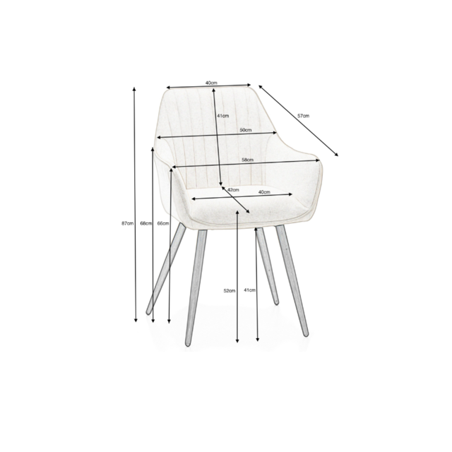 Eetkamerstoel Passo Beige