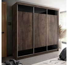 Kledingkast donker eiken zwart 250 cm