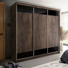 Kledingkast eiken zwart 250 cm