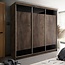 Maxy-shop Kledingkast donker eiken zwart 250 cm