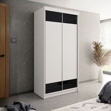 Kledingkast wit zwart 100 cm