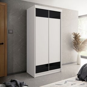 Kledingkast wit zwart 100 cm