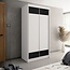 Maxy-shop Schuifdeurkast wit zwart 100 cm