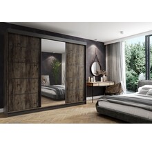 Schuifdeurkast zwart donker eiken 250 cm