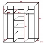 Schuifdeurkast  met spiegel  malani 200 cm