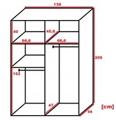 Schuifdeurkast  met spiegel  malani 138 cm
