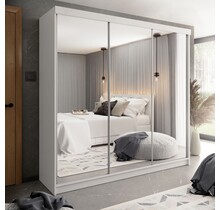 Schuifdeurkast wit met spiegel 250 cm