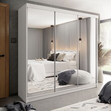 Kledingkast  wit met  spiegel 250 cm