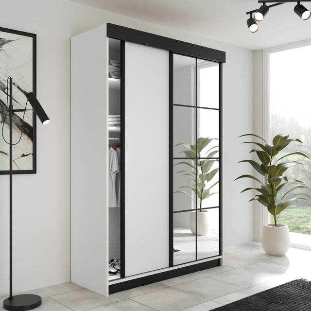 Schuifdeurkast  met spiegel  lamaro 138 cm