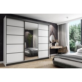 Kledingkast Amo zwart wit 250 cm