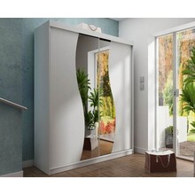 Kledingkast Amo 150 wit met spiegel