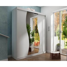 Kledingkast Amo 150 wit met spiegel