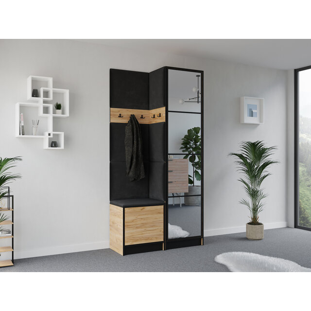 Halmeubel met Kapstok  en Spiegel Halmeubel met Kapstok  en Spiegel