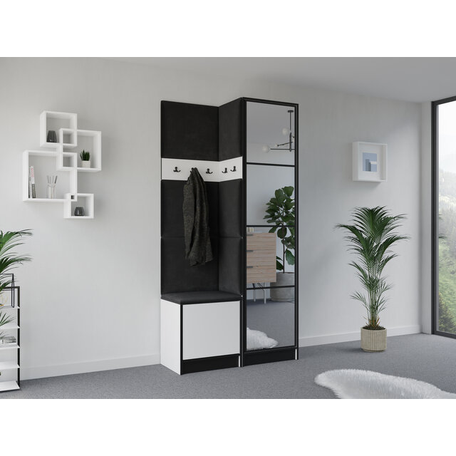 Halmeubel met Kapstok  en Spiegel Halmeubel met Kapstok  en Spiegel