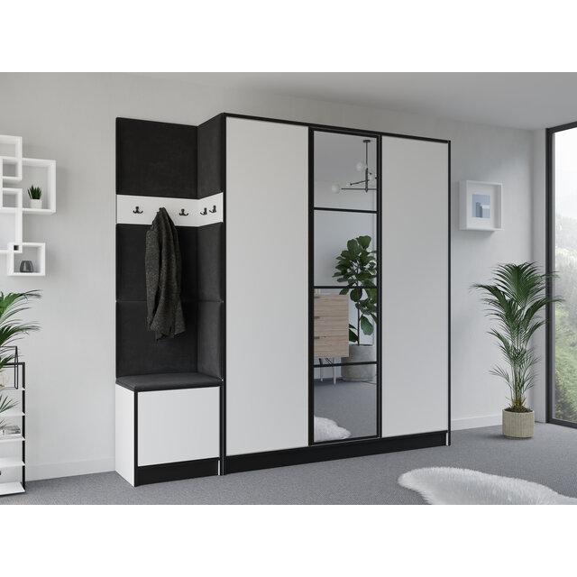 Halmeubel  Girona met Kapstok  en spiegel