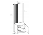 Halmeubel  Girona met Kapstok  en spiegel
