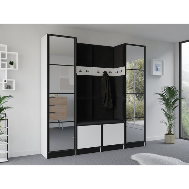 Halmeubel  Mataro met Kapstok  en 2  spiegels