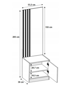 Halmeubel  Mataro met Kapstok  en 2  spiegels
