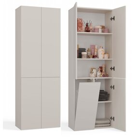 Badkamerkast  1 wasmand lange deur creme