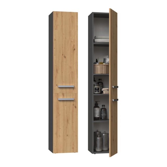 Badkamermeubel  -kolomkast  met 4 legplanken