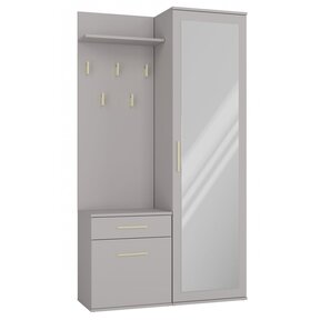 Halkast Met Kapstok en spiegel  klei