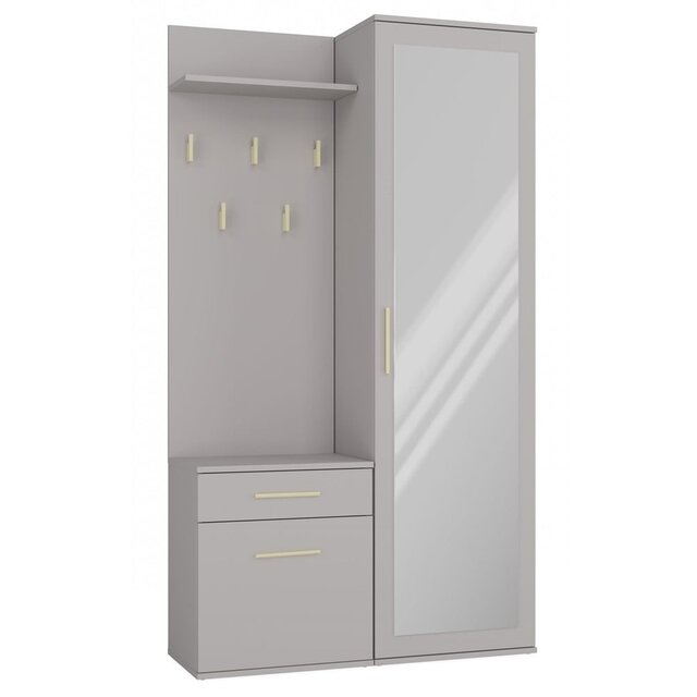 Halkast Met Kapstok en spiegel  klei