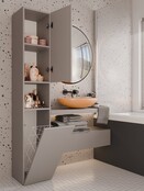 Opbergkast Met Wasmand-klei-kolomkast met wasmand