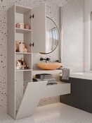 Badkamerkast Met Wasmand Creme