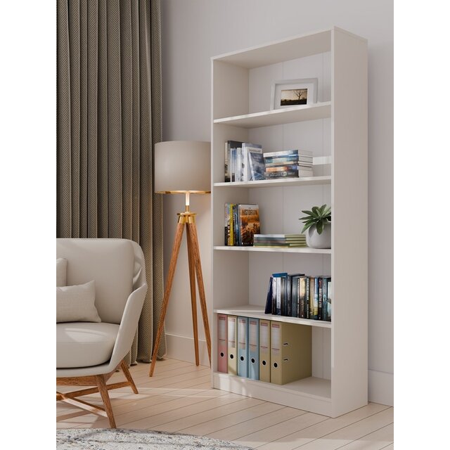 Boekenkast creme 80 cm breed  4 legplanken
