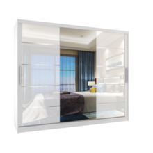 Kledingkast wit glans 235 cm