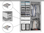 Kledingkast  wit eiken 133cm met spiegel - Kledingkast  wit eiken 133cm met spiegel -