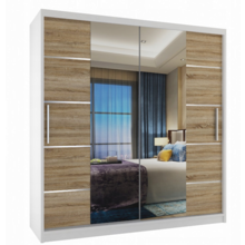 Kledingkast  wit licht eiken 133 cm