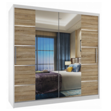 Kledingkast  wit licht eiken 200 cm