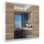 Maxy-shop Kledingkast wit licht eiken 200 cm met spiegel en 2 lades