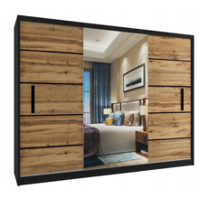 Kledingkast zwart eiken 235 cm