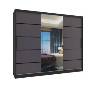 Kledingkast zwart antraciet 235 cm