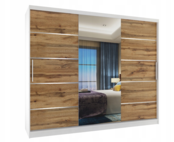 Kledingkast wit eiken 235 cm  met spiegel en lades