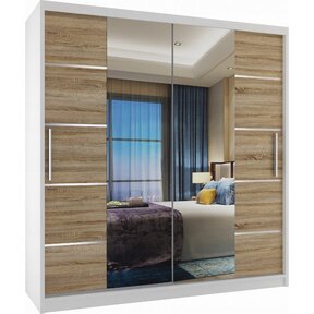 Kledingkast wit licht eiken  158 cm