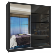 Kledingkast zwart  glans  133 cm