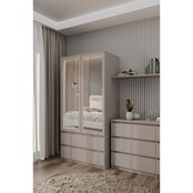 Kledingkast  Met Spiegel klei 90 cm  lades