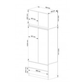 Kledingkast wit antraciet  XL lades