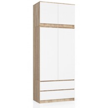 Kledingkast eiken wit XL