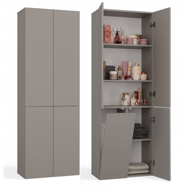 Badkamerkast Opbergkast Met 1 Wasmand