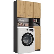 Wasmachine Opbouw  DK Antraciet Eiken
