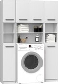 Wasmachinekast Met 2 kolomkasten Wit