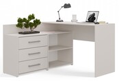 Hoekbureau creme met lades
