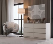 Ladekast creme 140 cm  6 lades