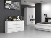 Ladekast wit 140 cm  6 lades