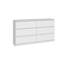 Ladekast 140 cm  6 lades  wit